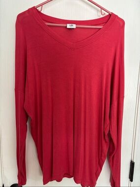 CAbi Red V-Neck Long Sleeve Tee